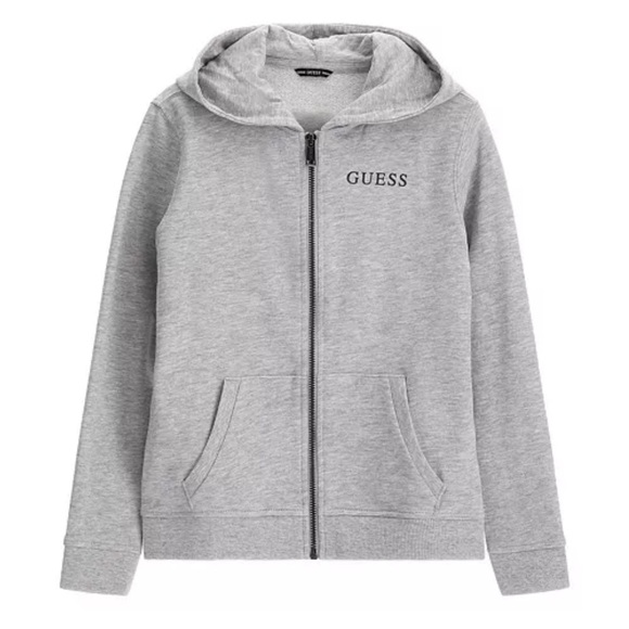 GUESS Big Boys Triangle Logo French Terry Zip Hoodie Guess Kids Hoodies 12, 16 - Picture 8 of 10